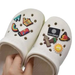 Camping Shoe Charms Accessories PVC Sun Temp Moutain Camera Rainbow Shoe Decoration for Wristband Clog Accessories Unisex DIY