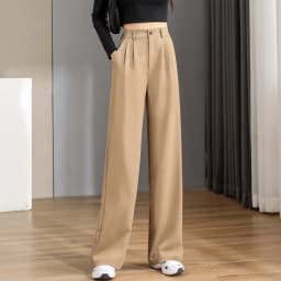 Women'S Loose Spring Summer 2026 New High Waist Wide Legs Slim Casual Trousers Korean Fashion Trend Female Suit Straight Pants