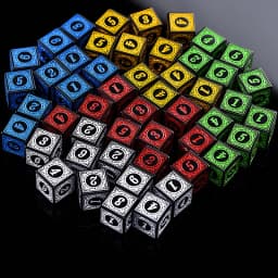 10PCS/Set Acrylic Dice Set D6 Carved Pattern Polyhedron Dice 6-sides Game Dice for RPG Dungeons and Dragons Board Game