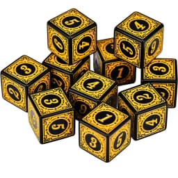 10PCS/Set Acrylic Dice Set D6 Carved Pattern Polyhedron Dice 6-sides Game Dice for RPG Dungeons and Dragons Board Game