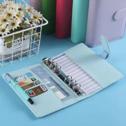 A6 PU Leather Budget Binder Notebook Cash Envelopes System Set with Binder Pockets For Money Budgets Saving Bill Organizer Gifts