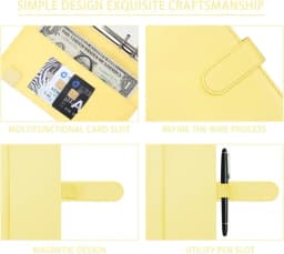 A6 PU Leather Budget Binder Notebook Cash Envelopes System Set with Binder Pockets For Money Budgets Saving Bill Organizer Gifts