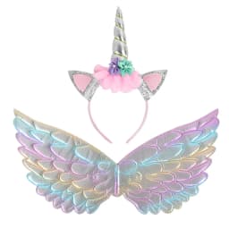 Unicorn Headband Fairy Angel Wings Kids Gift Girls Rainbow Unicorn Birthday Party Decoration Cosplay Props Supplies Baby Shower
