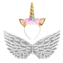 Unicorn Headband Fairy Angel Wings Kids Gift Girls Rainbow Unicorn Birthday Party Decoration Cosplay Props Supplies Baby Shower