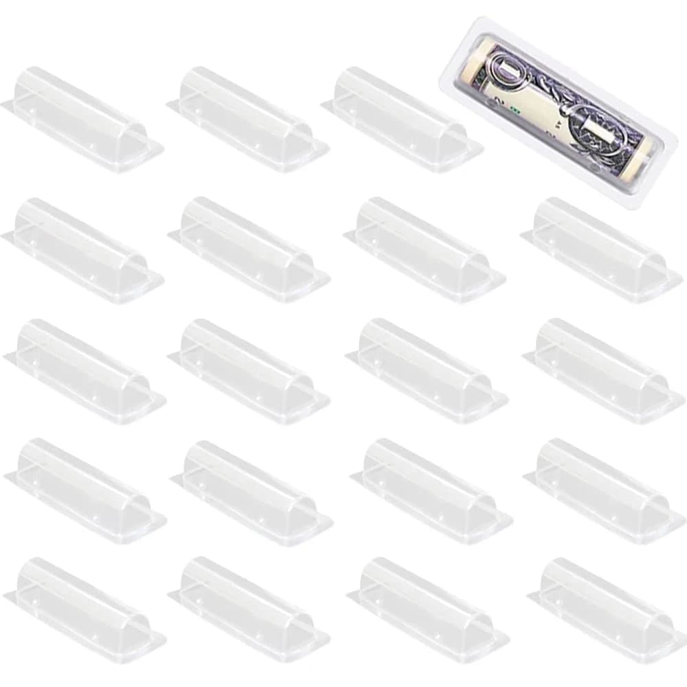 50Pcs Plastic Dome Lip Balm Money Card Holder Clear Cash Pouch Plastic Cards Domes Lip Balm Window Holder For Money Cash