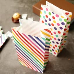 Small Paper Bags Rainbow Printed Candy Cookie Bag Pink Blue Kids Birthday Party Gift Bags Boxes DIY Baking Packaging Supplies
