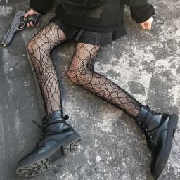 Japanese Girls Goth Punk Retro Spider Web Tights Classic Lolita Sexy Cosplay Anime Pantyhose Women Lace Mesh Stockings Bottomed