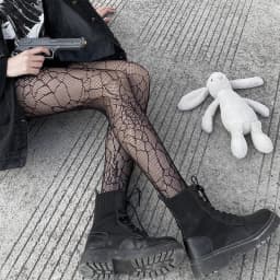 Japanese Girls Goth Punk Retro Spider Web Tights Classic Lolita Sexy Cosplay Anime Pantyhose Women Lace Mesh Stockings Bottomed