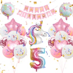 0-9 years old Birthday Decorations Unicorn Birthday Party Supplies Kit for Baby Shower Birthday Party unicorn theme party