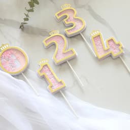New Sequin Digital Insertion Birthday Number Cake Insertion 0 1 2 3 4 5 6 7 8 9 Cake Topper Girls Boys Baby Party Supplies Decor