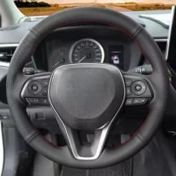Car Steering Wheel Cover Anti-Slip Black Artificial Leather For Toyota Corolla RAV4 2019-2022 Camry 2018-2022 Avalon 2019-2022