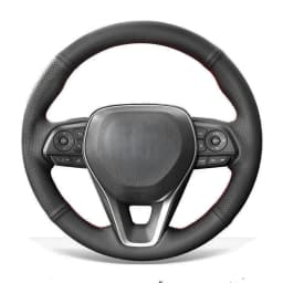 Car Steering Wheel Cover Anti-Slip Black Artificial Leather For Toyota Corolla RAV4 2019-2022 Camry 2018-2022 Avalon 2019-2022