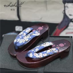 Summer Women Slipper Japanese Geisha Wooden Geta Anime Cosplay Sandals Female Flip Flops Clogs Shoes Plus Size 41 42