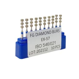 10pcs/Box Dental FG Diamond Burs For High Speed Handpiece Preparation Depth Marking Medium Grit 1.6mm EX-57