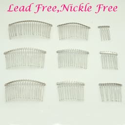 20PCS Various Sizes Silver Plain Twisted Wires Metal Comb for DIY Bridal Taira Crown Hair Accessories Lead Free Nickel Free