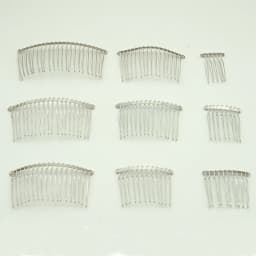 20PCS Various Sizes Silver Plain Twisted Wires Metal Comb for DIY Bridal Taira Crown Hair Accessories Lead Free Nickel Free