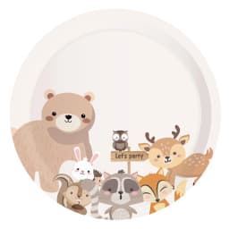 Woodland Animal Disposable Tableware Wild Forest Bear Fox Plate Cup Napkin Jungle Safari Happy Birthday Party Decor Kid Boy Girl