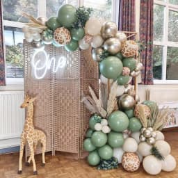 Wild Animal Balloon Tower with Gold 1-9 Number Balloon for Boy's Jungle Safari Birthday Party Decoration Forest Party Supply