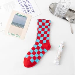 Korea Funky Harajuku Trend Women Checkerboard Socks Geometric Checkered Socks Men Hip Hop Cotton Unisex Streetwear Novelty Socks