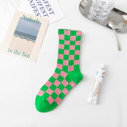 Korea Funky Harajuku Trend Women Checkerboard Socks Geometric Checkered Socks Men Hip Hop Cotton Unisex Streetwear Novelty Socks
