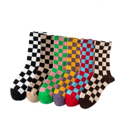 Korea Funky Harajuku Trend Women Checkerboard Socks Geometric Checkered Socks Men Hip Hop Cotton Unisex Streetwear Novelty Socks