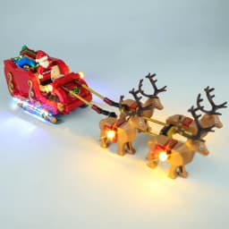LED Light Kit For Christmas 40499 Santa's Sleigh Reindeer Bricks Toys Collectible Building Blocks Collectible Lamp Set No Model