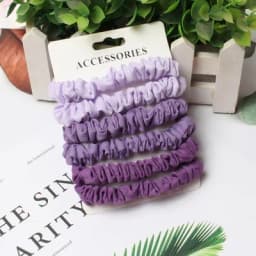 6Pack Women Elastic Hair Bands Cute Hair Ties Gum Print Girls Scrunchies Set Ponytail Holder Small Scrunchy Hair Accessories