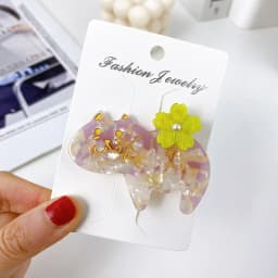 Romantic Cute Girls Hairpins New Lovely Cat Flowers Hair Clips Fashion Acetate Barrette For Women Fine Headband Hair Accessories