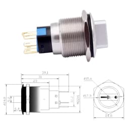 Customized 22mm Waterproof Metal Rotary Selector Switch 2 3 Pin 1NO1NC 2NO2NC 12V LED Stainless Steel Push Button Knob Switch