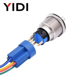 Customized 22mm Waterproof Metal Rotary Selector Switch 2 3 Pin 1NO1NC 2NO2NC 12V LED Stainless Steel Push Button Knob Switch