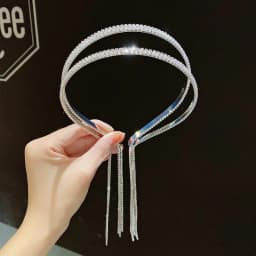 Luxury Shine Full Rhinestone Long Tassel Crystal Hairbands For Women Girls Hair Accessories Wedding Banquet Jewelry 2022 New
