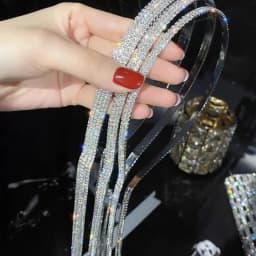 Luxury Shine Full Rhinestone Long Tassel Crystal Hairbands For Women Girls Hair Accessories Wedding Banquet Jewelry 2022 New