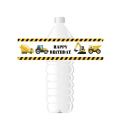 24pcs Construction Trucks Water Bottle Wrappers Trucks Water Bottle Labels Kids Birthday Party Decor Supplies Trucks Baby Shower