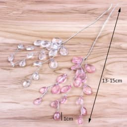 10Pcs Acrylic Flower Branch White Pink Flower String Crystal Artificial Flowers DIY Wedding Garland Headdress Party Home Decor
