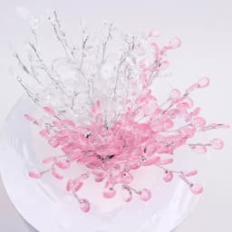 10Pcs Acrylic Flower Branch White Pink Flower String Crystal Artificial Flowers DIY Wedding Garland Headdress Party Home Decor