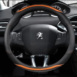 Car Steering Wheel Cover Carbon Fibre +Leather For Peugeot 208 2012~2018 Peugeot 308 2014~2021 2008 2013~2018 Auto Accessories