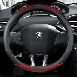 Car Steering Wheel Cover Carbon Fibre +Leather For Peugeot 208 2012~2018 Peugeot 308 2014~2021 2008 2013~2018 Auto Accessories