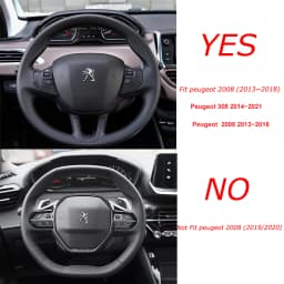 Car Steering Wheel Cover Carbon Fibre +Leather For Peugeot 208 2012~2018 Peugeot 308 2014~2021 2008 2013~2018 Auto Accessories