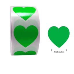 Colorful Heart Mint Labels 1inch Clear Thank You Stickers for Wedding Pretty Gift Cards Envelope Sealing Label Stickers
