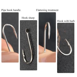 FTK Flatted Round Bent Hooks 100pcs/lot Size1#-Size10# Fishing Hook High Carbon Steel Fishhook For Fishing