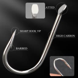 FTK Flatted Round Bent Hooks 100pcs/lot Size1#-Size10# Fishing Hook High Carbon Steel Fishhook For Fishing