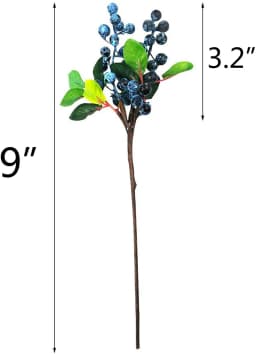 5 Pack 25CM Plastic Artificial Flowers California Berries Blueberry Fruit Fake Silk Flowers Home Decorative Party Wedding Blue