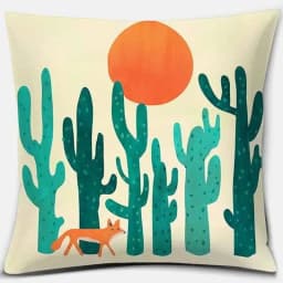Abstract Colorful Wildflower Mountain Geometric Square Peach Skin Pillowcase Home Decoration Car Sofa Cushion Cover
