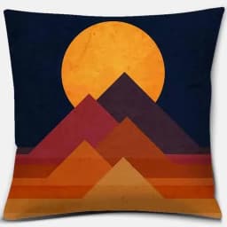 Abstract Colorful Wildflower Mountain Geometric Square Peach Skin Pillowcase Home Decoration Car Sofa Cushion Cover