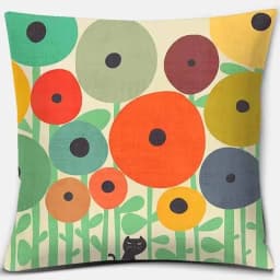 Abstract Colorful Wildflower Mountain Geometric Square Peach Skin Pillowcase Home Decoration Car Sofa Cushion Cover