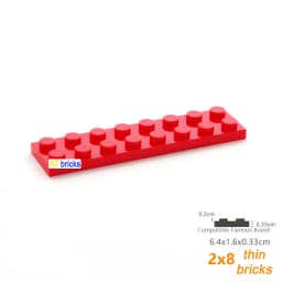 80pcs Bulk Building Blocks Thin Figures Bricks 2x8 Dots 13Color Educational Creative Size Compatible With 3034 Toys for Children