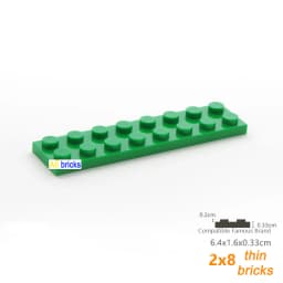 80pcs Bulk Building Blocks Thin Figures Bricks 2x8 Dots 13Color Educational Creative Size Compatible With 3034 Toys for Children