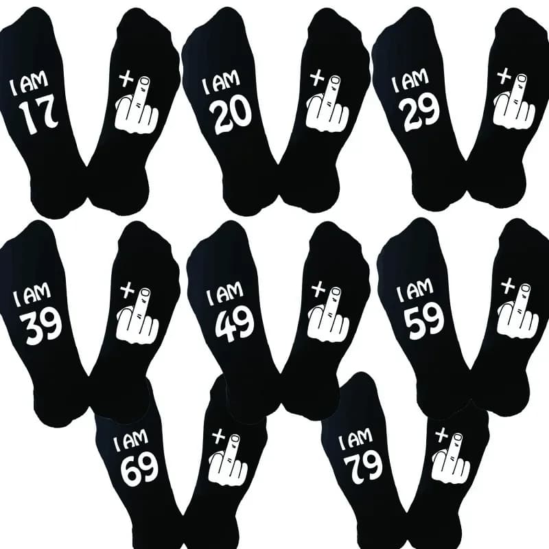 Funny Rude 18th 21st 30th 40th 50th 60th 70th 80th Happy Birthday Party Decoration Socks Sister Friend Wife Husband Mom Dad Gift