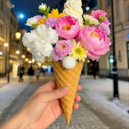 Simulation Crispy Big Mac Real Gelato Ice Cream Cone ASMR Sound Waff Model Food DIY Props Sameple Flower Bouquet Festival Ikeban