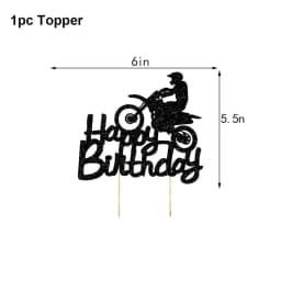 Motocross Birthday Party Decoration Cake Cupcake Toppers Motorcycle Banner Cake Decor for Man's or Boy's Birthday Party Supplies